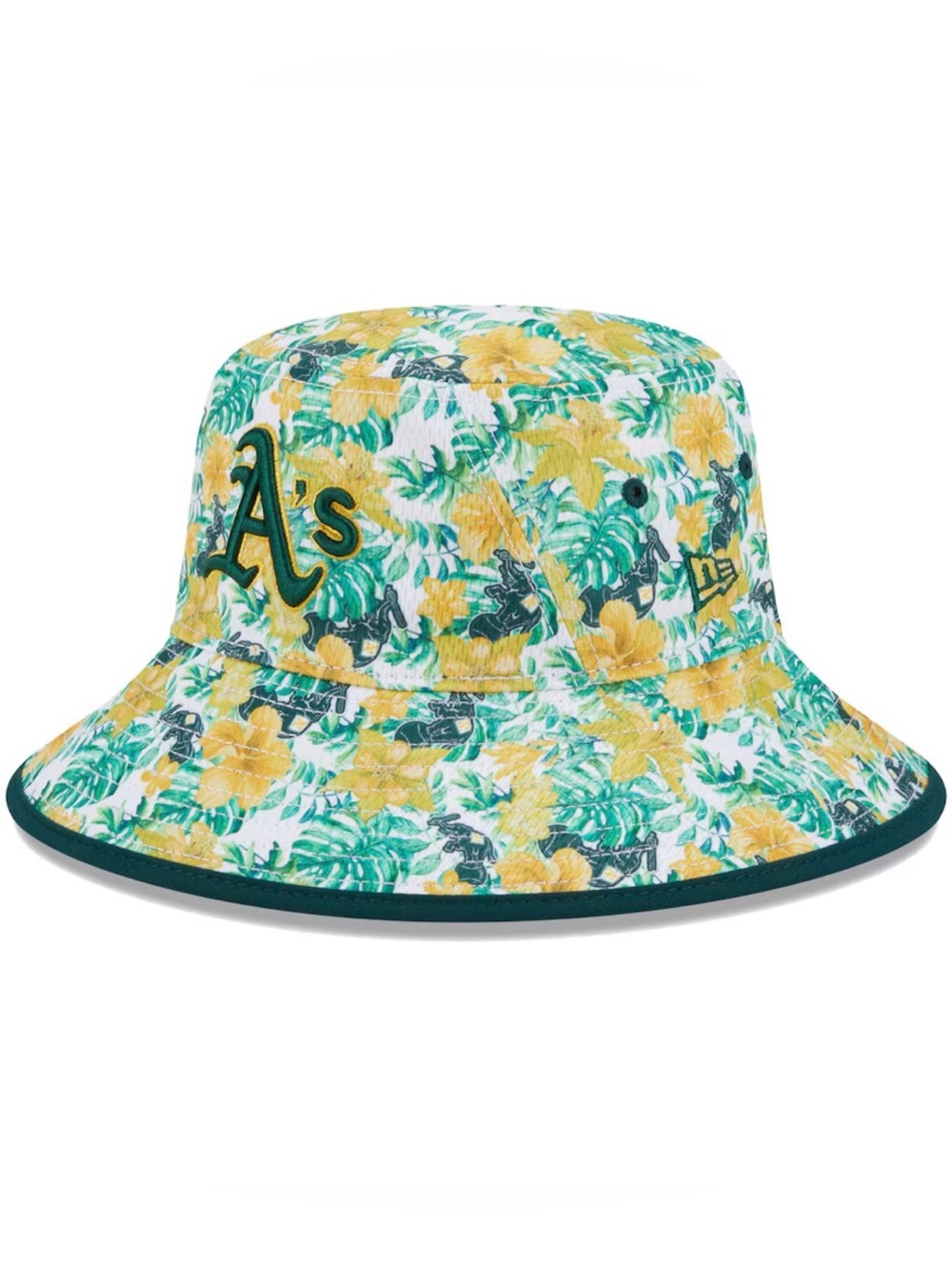 Oakland / Las Vegas Athletics New Era MLB Tropical Floral Green Bucket Hat
